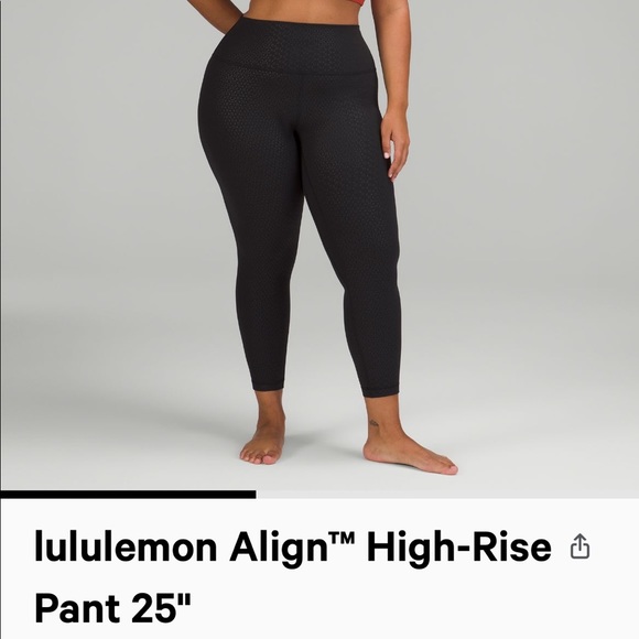 Sz 16 Lululemon Align Black 25” - Picture 1 of 3